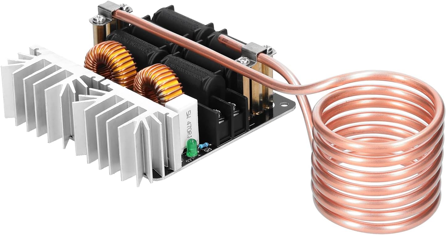 – HUIOP Induction Heating Board Module 1000W ZVS Induction Heating Board Module Low Voltage Coil Flyback Driver with Copper Tube for DIY Small Parts Hardening Annealing