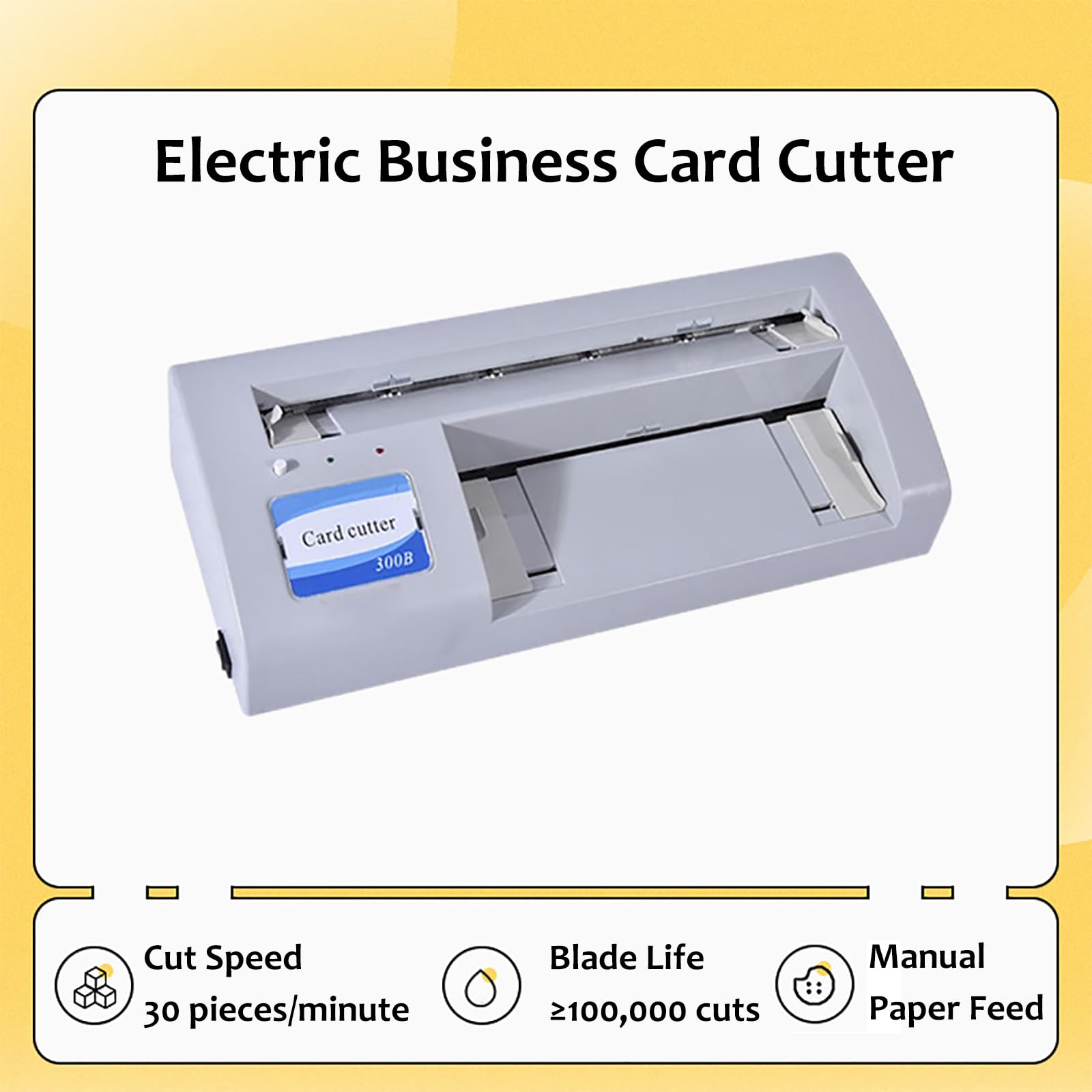 Taglierina automatica per biglietti da visita, taglierina elettrica per carta da 120-250 g, larghezza 195-212 mm, lunghezza 297 mm, per ufficio e negozio di stampa