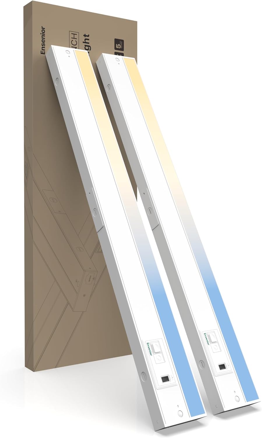 Ensenior 24 Inch Hand Wave Motion Sensor LED Under Cabinet Lighting with Hardwired or Plug-in Installation, Dimmable Under Counter Lights with 2.4G Wireless Control for Kitchen, 5CCT, 120V, 14W 930LM