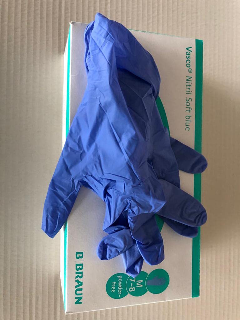 B.Braun Vasco - Guantes de nitrilo de nitrilo blandos, talla M, 200 unidades