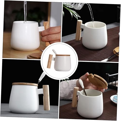Miniatura 2 de Abaodam 2 juegos de taza de leche con tapa, taza de cerámica para beber, taza de café expresso, tazas de té, tazas de té de la tarde, tazas de té
