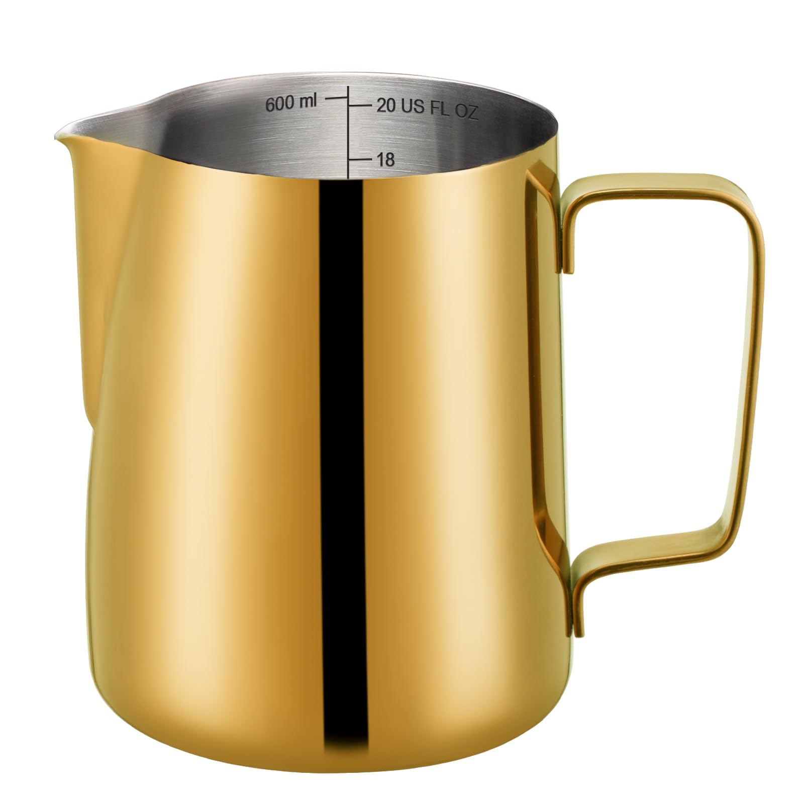 Amrules Milk Frothing Pitcher 20oz Frother Cup Barista Tools, Gold