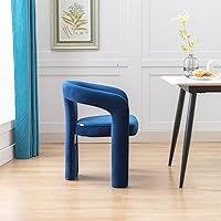 Vista 34 de Tmosi Modernas sillas de comedor de terciopelo tapizadas, con respaldo curvado, cómoda silla auxiliar para cocina, comedor, sala de estar