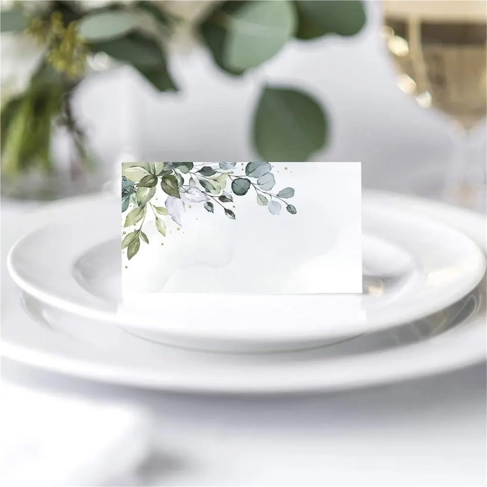Tischkarten, 100 Stück leere grüne Blattpapier-Tischkarten for Hochzeit, Tischdekoration, Sitzgelegenheiten, Geschenk(Color 2)