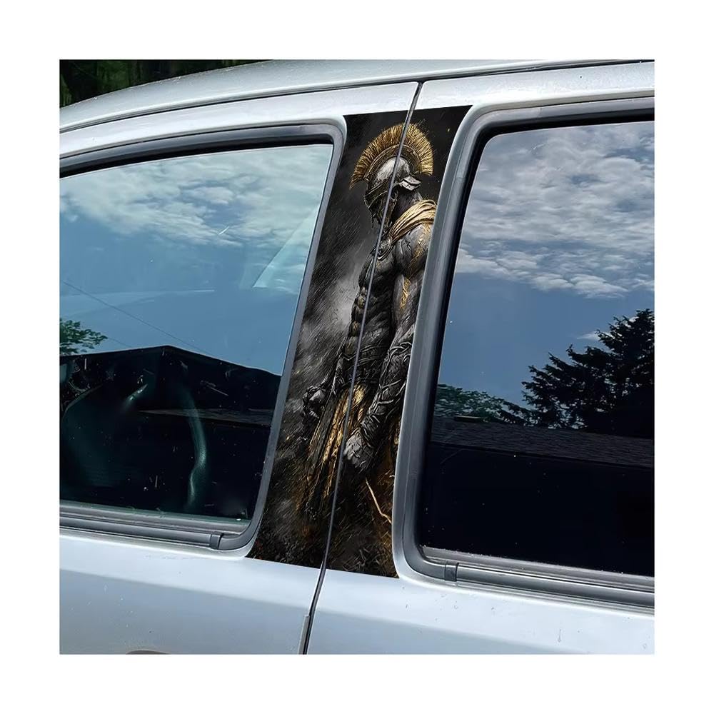 Door Pillar Window Trim Anti Scratch Sticker Golden Armored Spartan