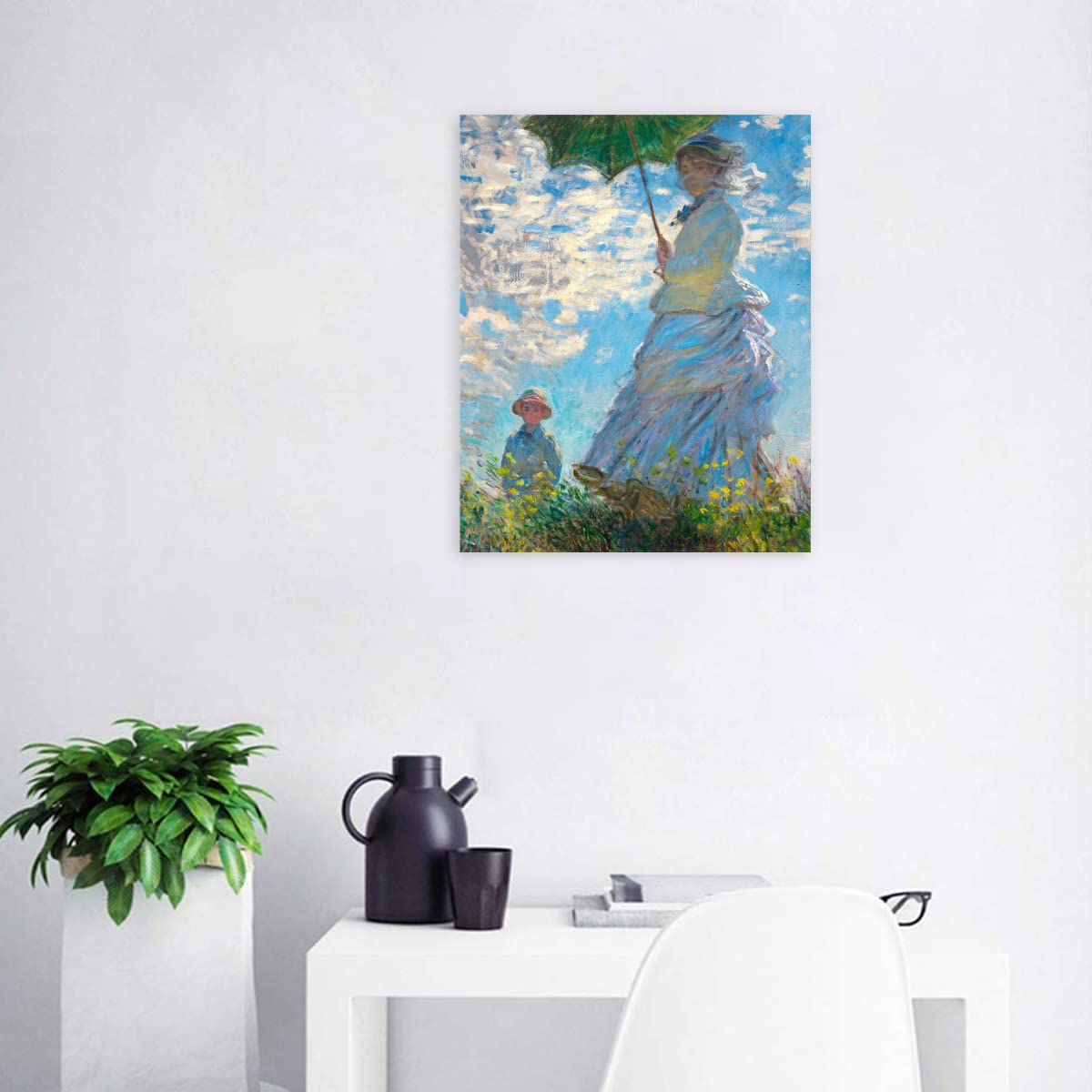 Amazon.co.jp: Hzong 数字油絵 クロード モネ 油絵 日傘さす女性 DIY絵