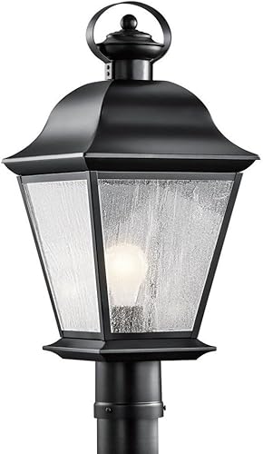 Miniatura 3 de Mount Vernon - Luz de poste para exteriores de 195 pulgadas 1 luz con vidrio transparente sembrado en color negro