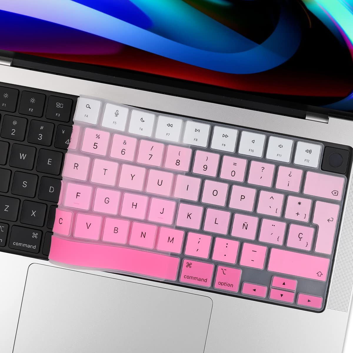 Cover per tastiera a colori sfumati versione spagnola per MacBook Pro 2021 da 14 pollici, modello