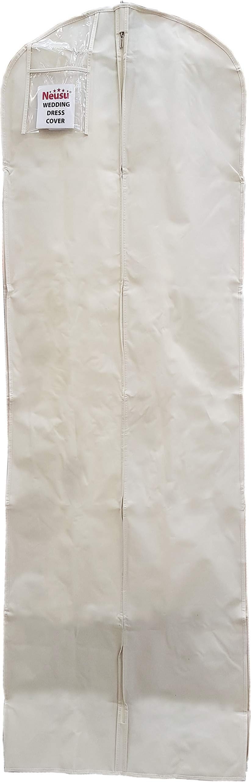 Neusu Premium Wedding Dress Cover – Long Dress Garment Bag – 200cm x 68.5cm Wedding & Ball Dress Storage – Heavy Duty – Beige