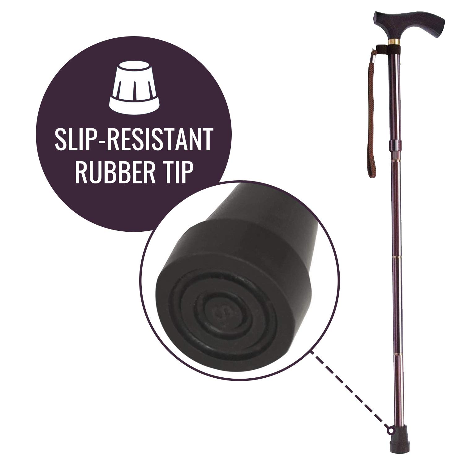 HealthSmart Folding Walking Cane Collapsible Walking Stick Adjustable