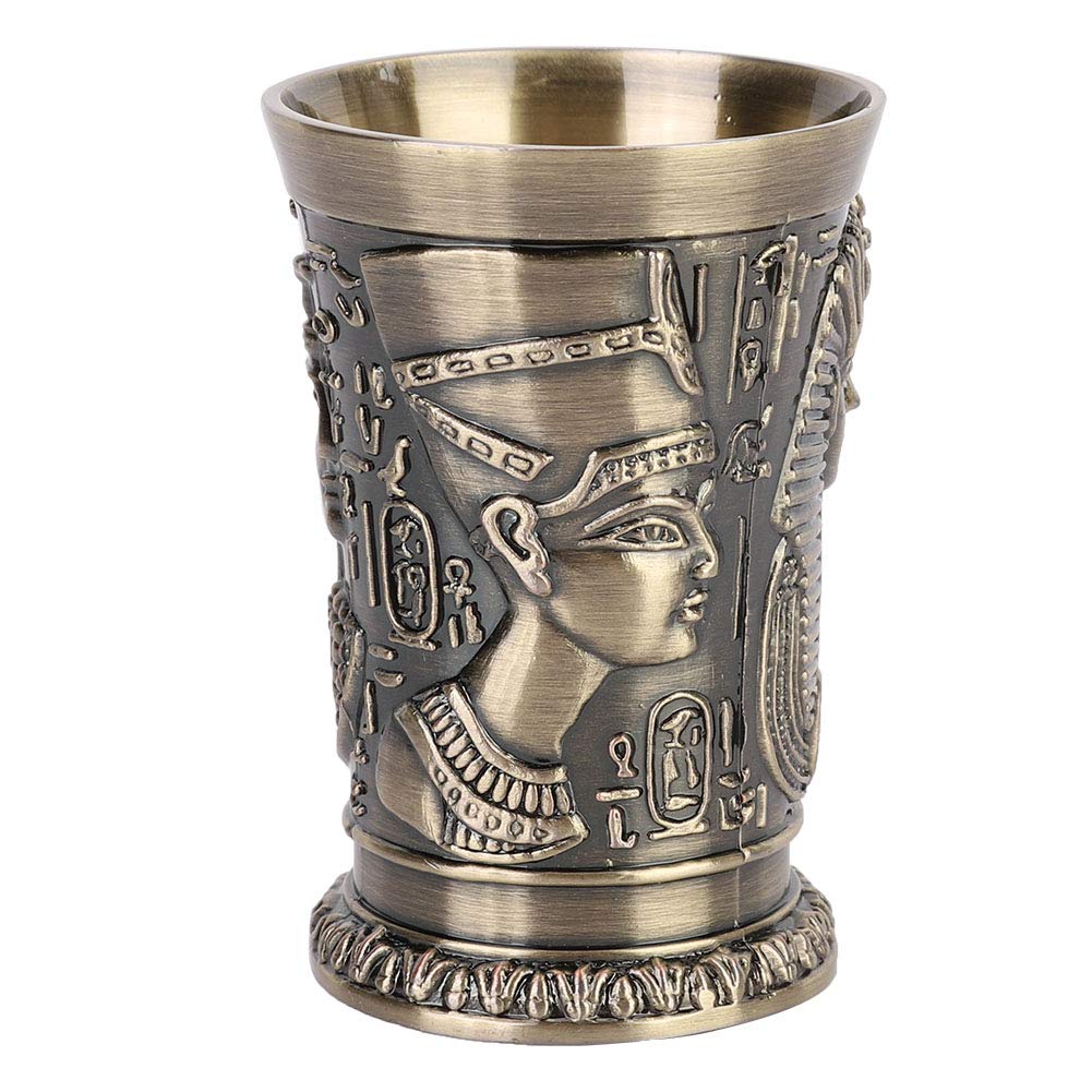 Nikou Kubek do wina w stylu vintage, metalowy kieliszek do wina, kreatywne kieliszki do kieliszków w stylu egipskim, sztuka, rzemiosło, dekoracja, ozdoby do szafki na wino, ozdoby domowe (zielony