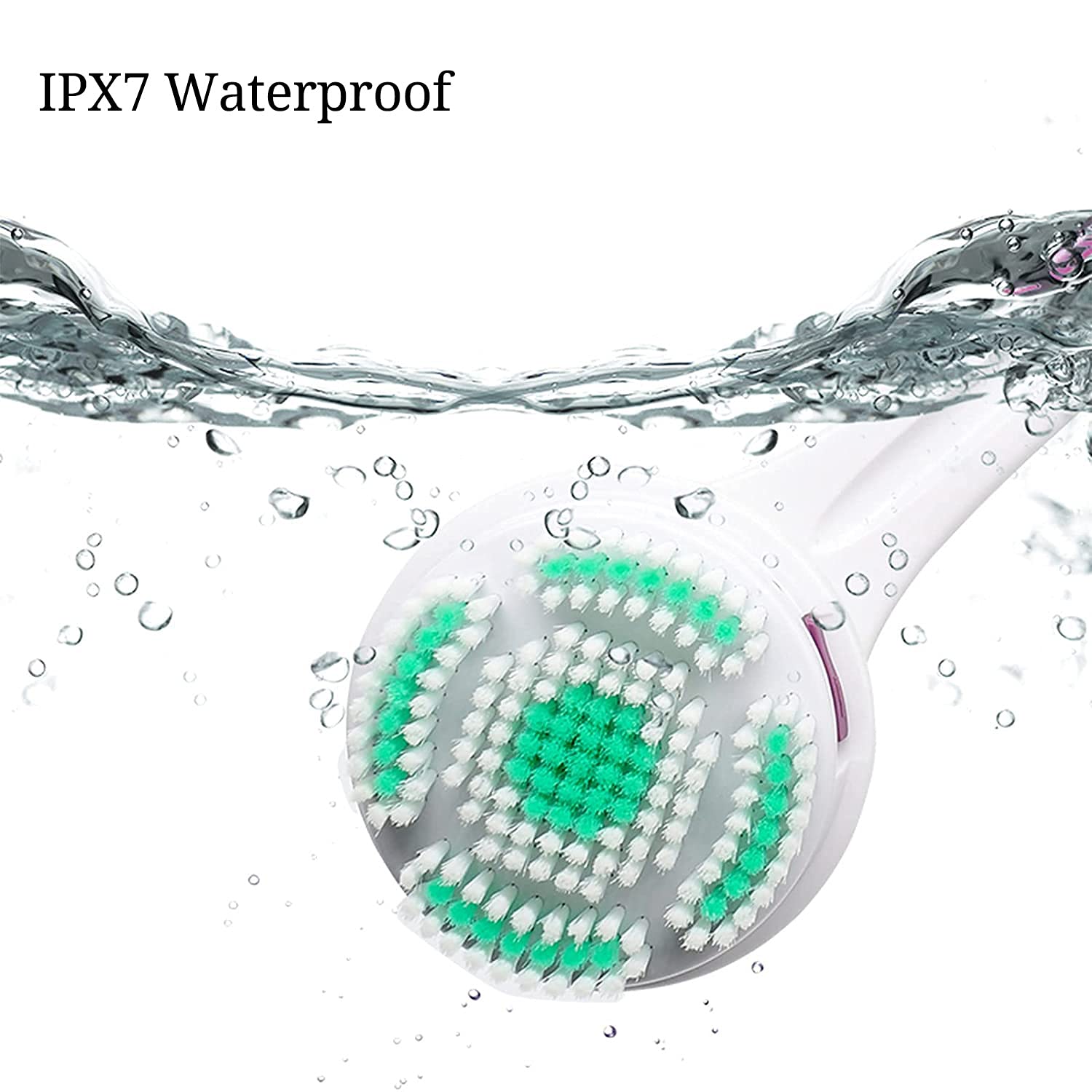 M-TOP Cepillo de Bano para la Espalda Cepillo Eléctrico para Baño Corporal con Cabeza de 5 Cepillos, Cepillo de Masaje de Ducha Automático Exfoliante Mejora la Circulación Sanguínea