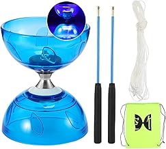 Diabolo Freewheel with Ball Bearing, Triple Storage Set, Diabolo Luminous in the Dark, Juggling Set, Juggling Toy, for Children Adults, Beginners, Professionals