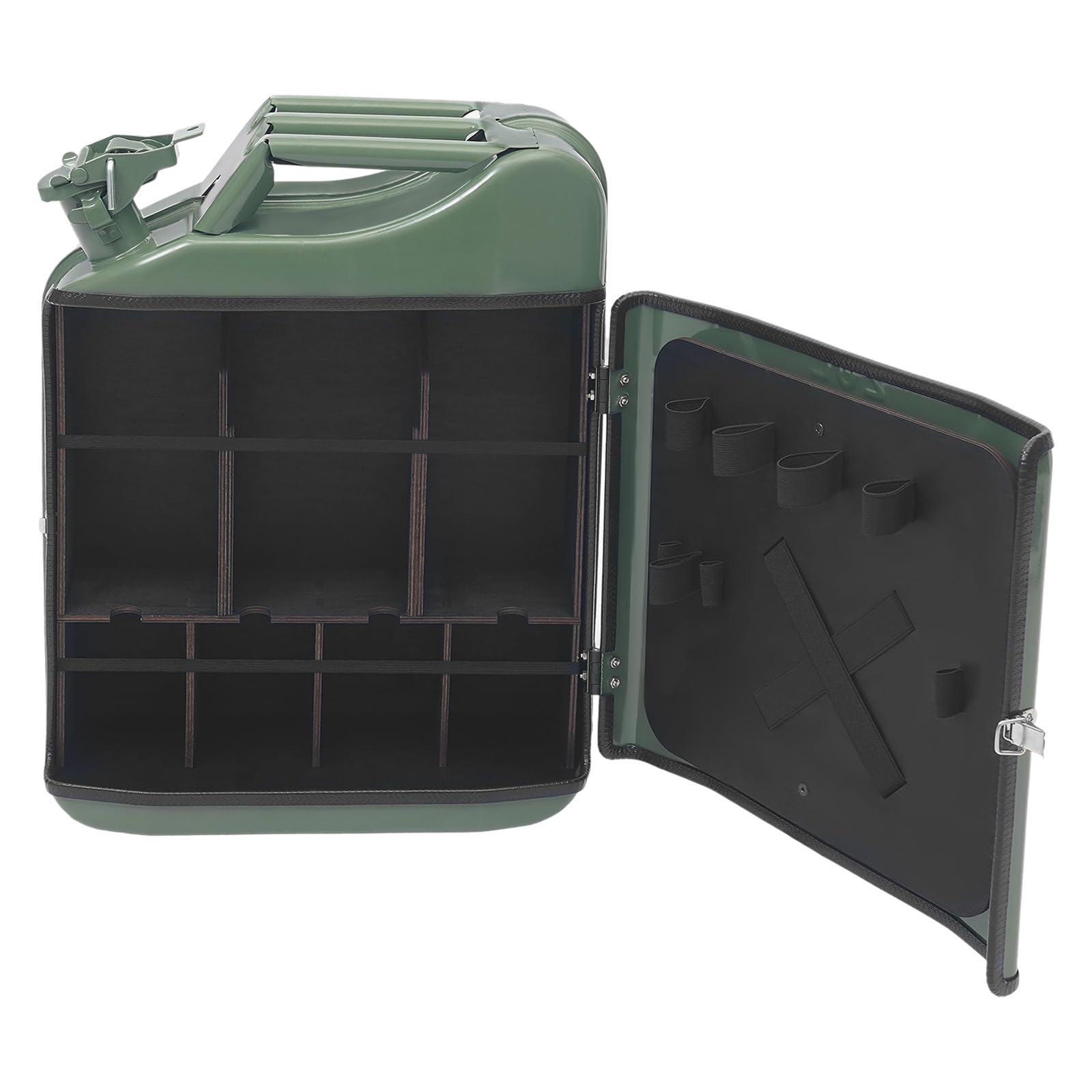 20L Kanister Mini Bar – Mobile Jerrycan Bar aus Metall mit abschließbarem Deckel, tragbarer Whisky-Schrank für Zuhause Camping Party, Geschenk für Männer