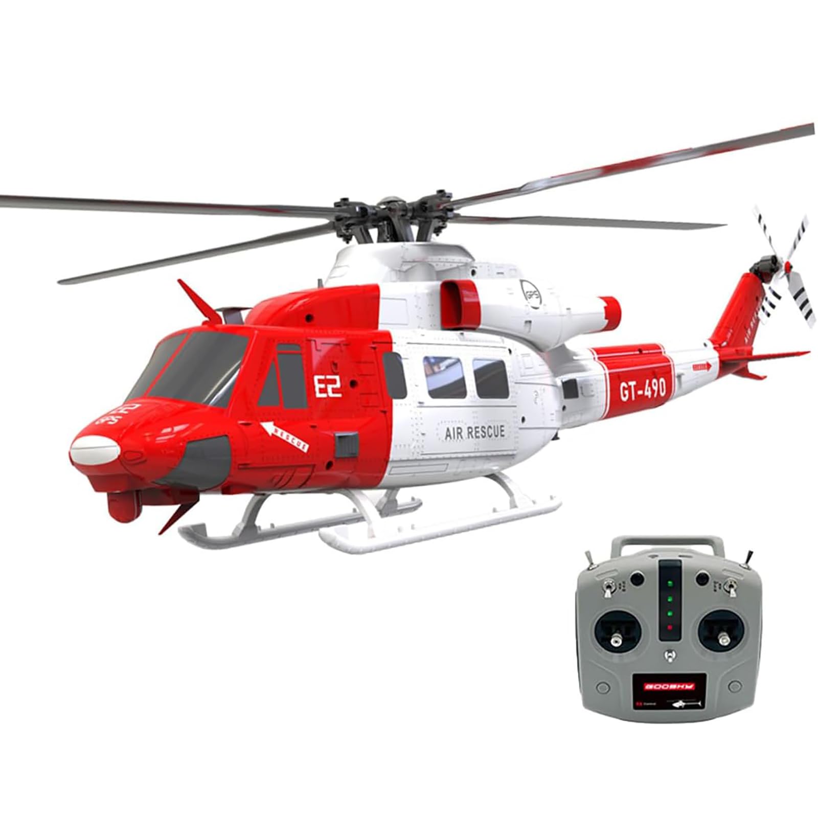 Helikopter RC E2 UH-1Y dla dorosłych, bezszczotkowy model symulacyjny samolotu kaskaderskiego 2.4G 6CH z GPS, automatyczną stabilizacją i funkcją powrotu jednym przyciskiem (wersja RTF),1 Battery