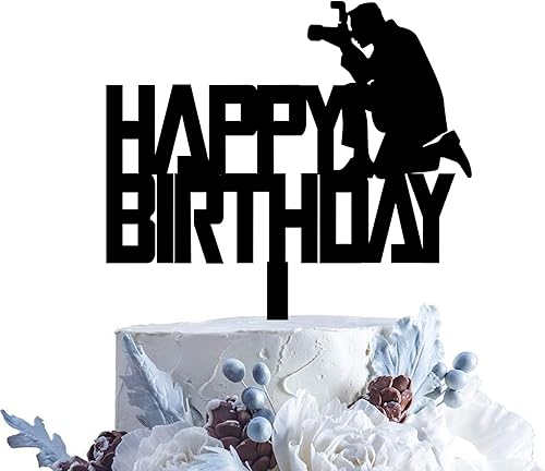 Decoración de pastel de cumpleaños para fotógrafos, entusiastas de la fotografía, fiesta temática de baby shower, niños y niñas, suministros de