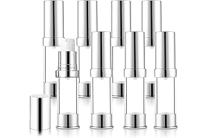 8 Pack 10ml/0.34oz Plastic Airless Pump Bottle Refillable Lotion Containers Empty Pump...