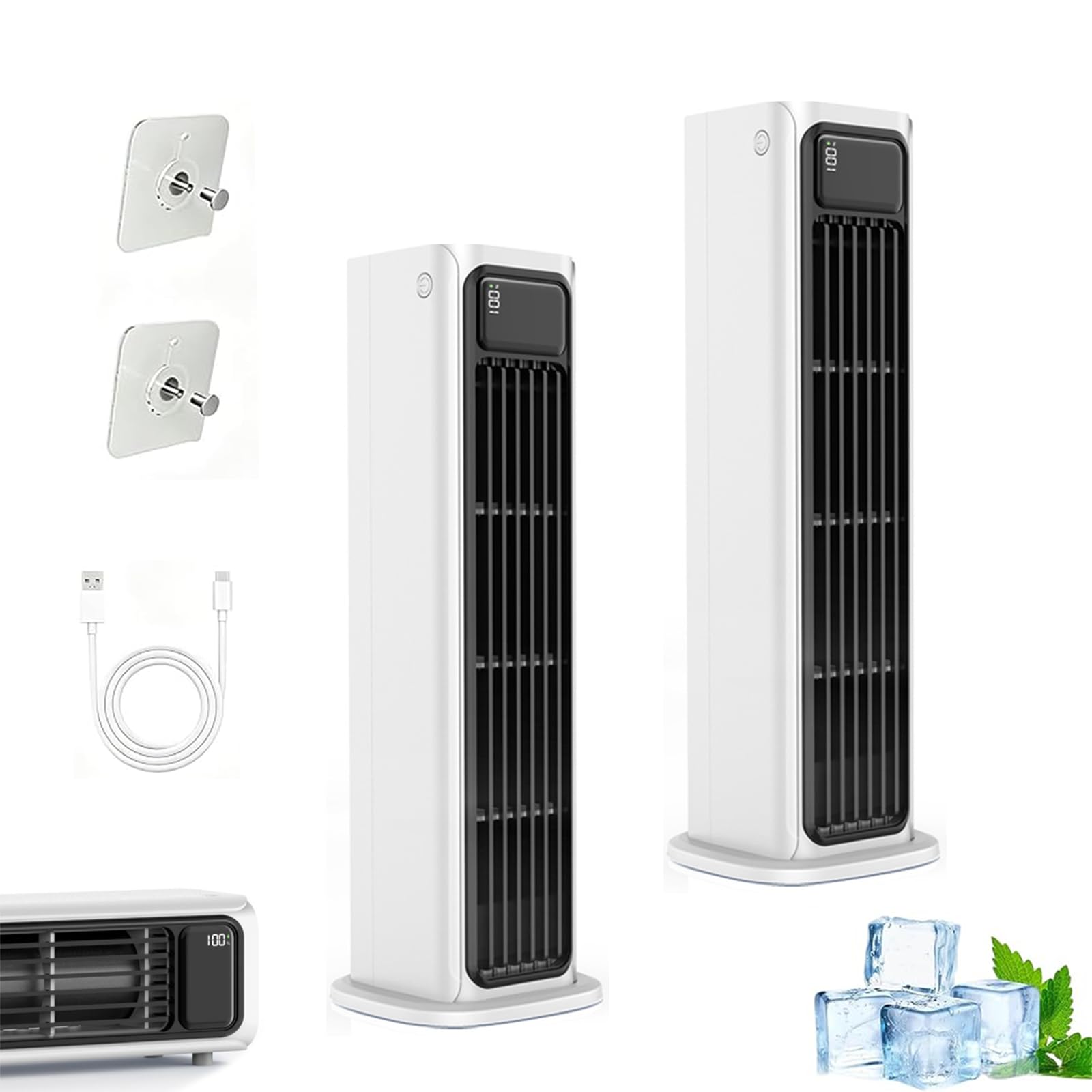 Climatiseur Portable Airzuma, Nouveau modèle 2026, sans perçage, Fixation Murale, pour la Maison, Le Bureau, la Chambre ou l'extérieur, 3 Vitesses réglables, Ultra-Silencieux (1 pièce)