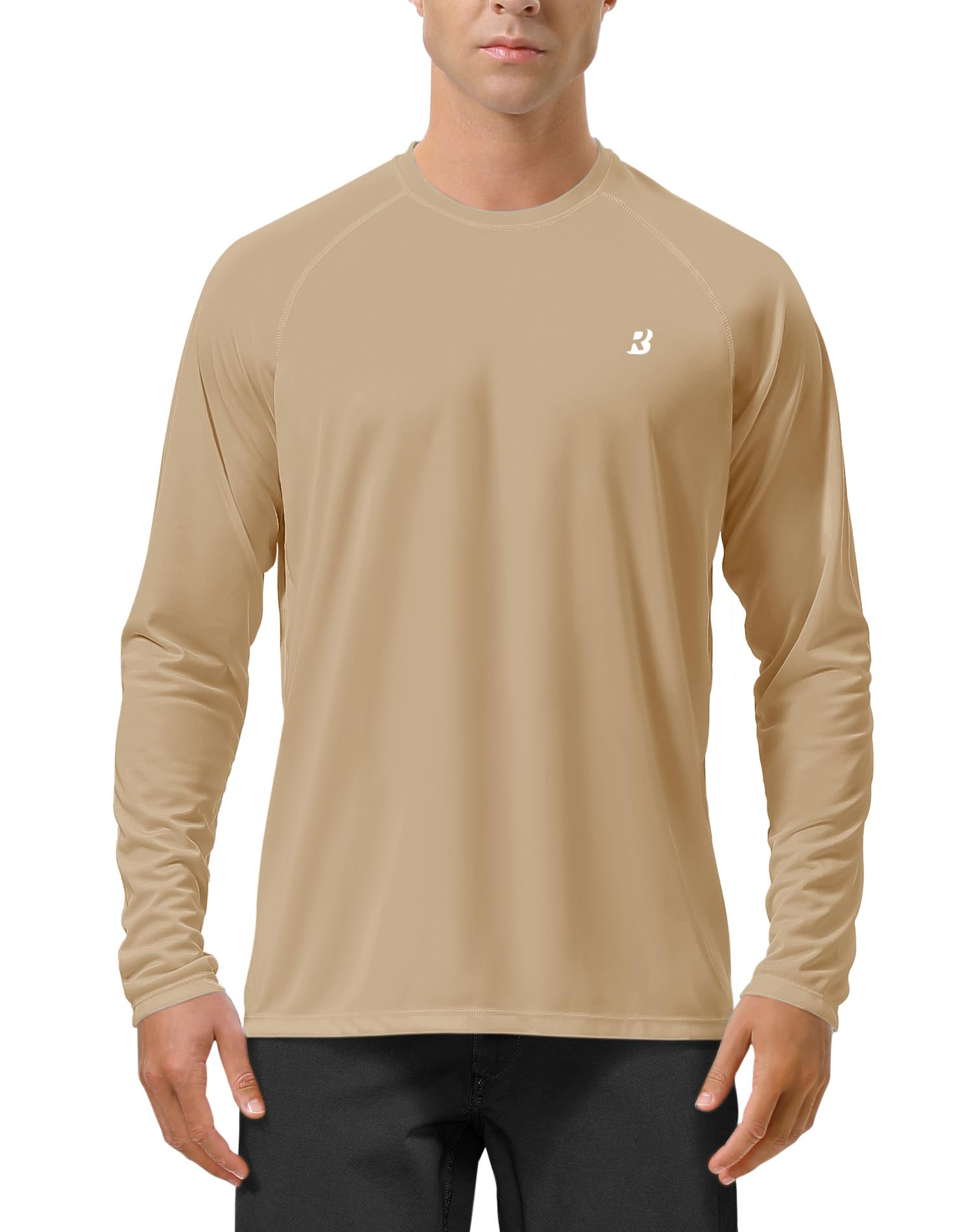 Roadbox Men's UPF 50+ UV Sun Protection Shirts, Long Sleeve Swim Rash Guard