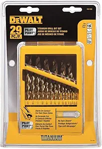 DEWALT Titanium Nitride Coated Drill Bit Set with Pilot Point, 29-Piece (DW1369)