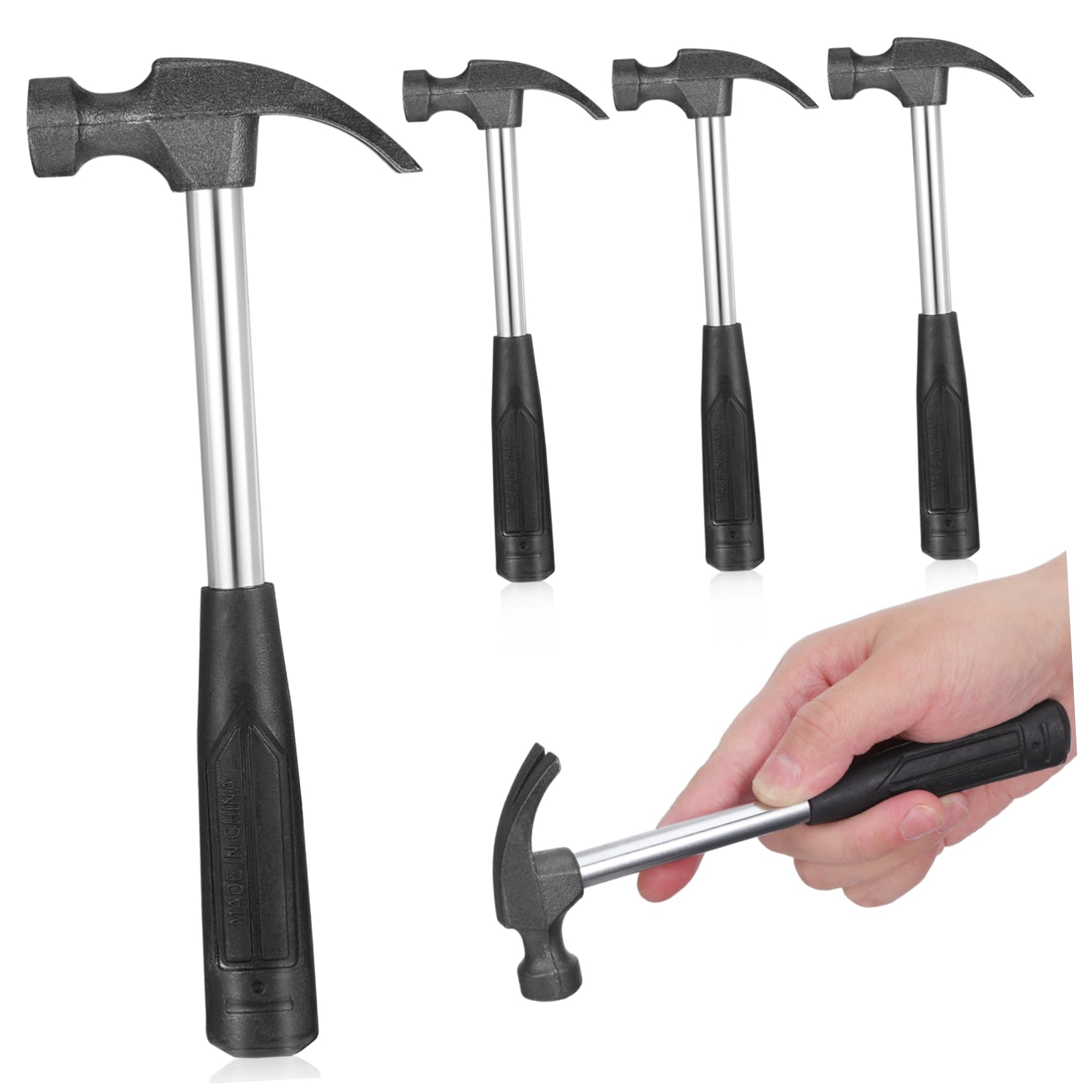 SOIMISS Mini Martillo de Garra para Clavos, 5 Piezas, Mango de Plástico y Tubo de Acero, para Hogar y Bricolaje