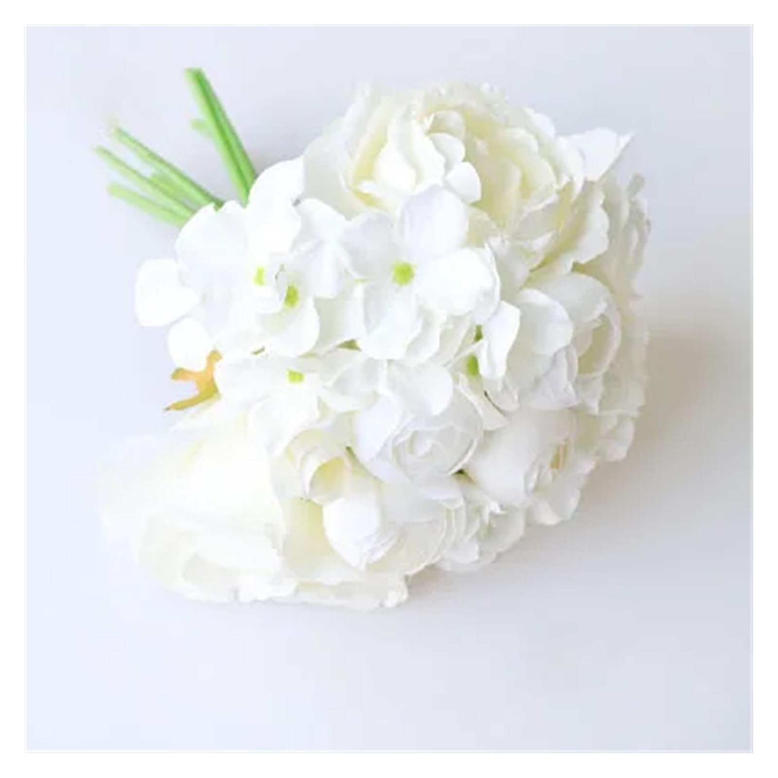 HJRegaFimu Artificial Flowers Wedding Bouquet Silk Pink Roses Hydrangea Peony Flower For Bridesmaid Bridal Marriage Supplies Decoration Bouquets White