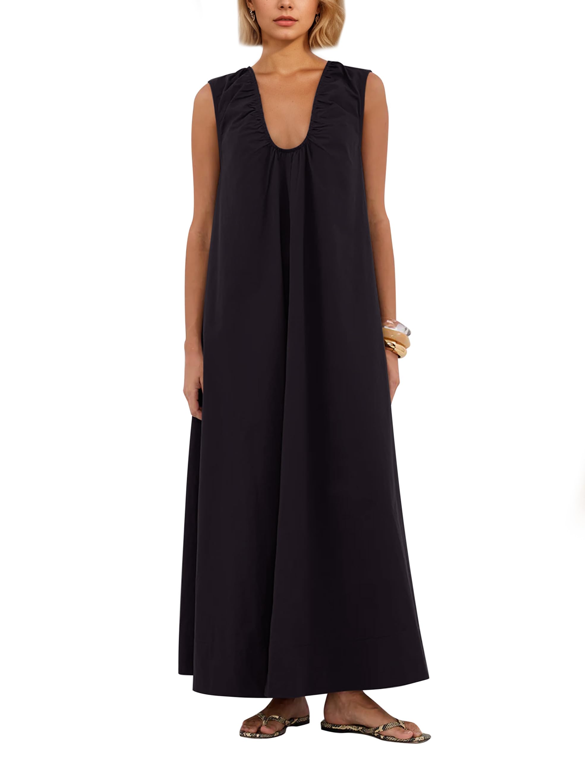 ALAZA Chocolate Chip Cookies Women's Summer Dress - Sleeveless With Pockets XXL