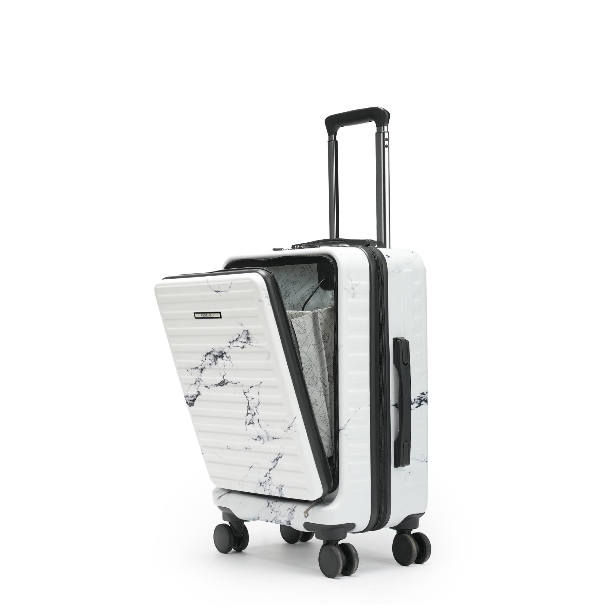 Hard Shell Spinner Cabin 4 Wheels Trolley Bag With Laptop Compartment (55 Cms) - Premium Polycarbonate Luggage With In-Built Tsa Lock & Usb Port For Flight Travel-Stark, White-image-20