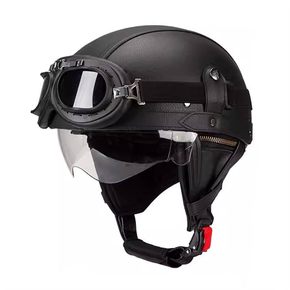 Amazon.com: Street Motorcycle Brain Cap Helmet with Goggles