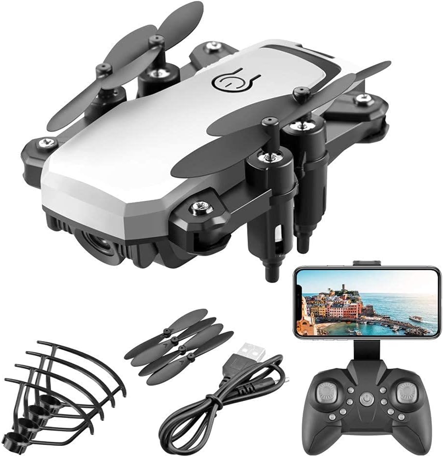 Foldable Drone with 4K Camera for Adults Quadcopter with Brushless Motor Auto Return Home Follow Me Long Control Range Includes Carrying Bag (White)