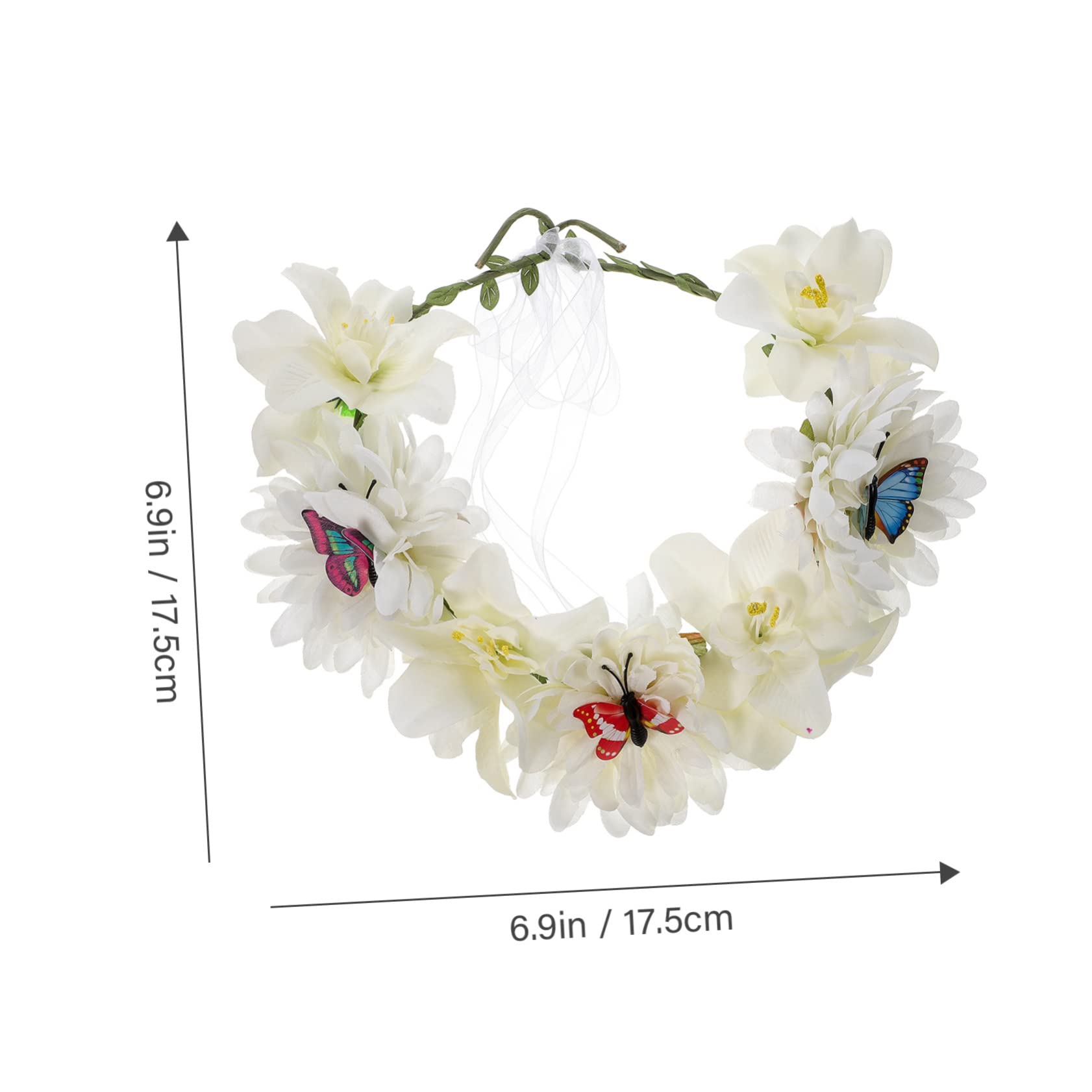 minkissy 5pezzi Coroncina Floreale Bohemien Con Fiori Artificiali Per Matrimonio e Cerimonie Accessorio Elegante Per Donne e Ragazze Adatta Ogni Occasione Festiva