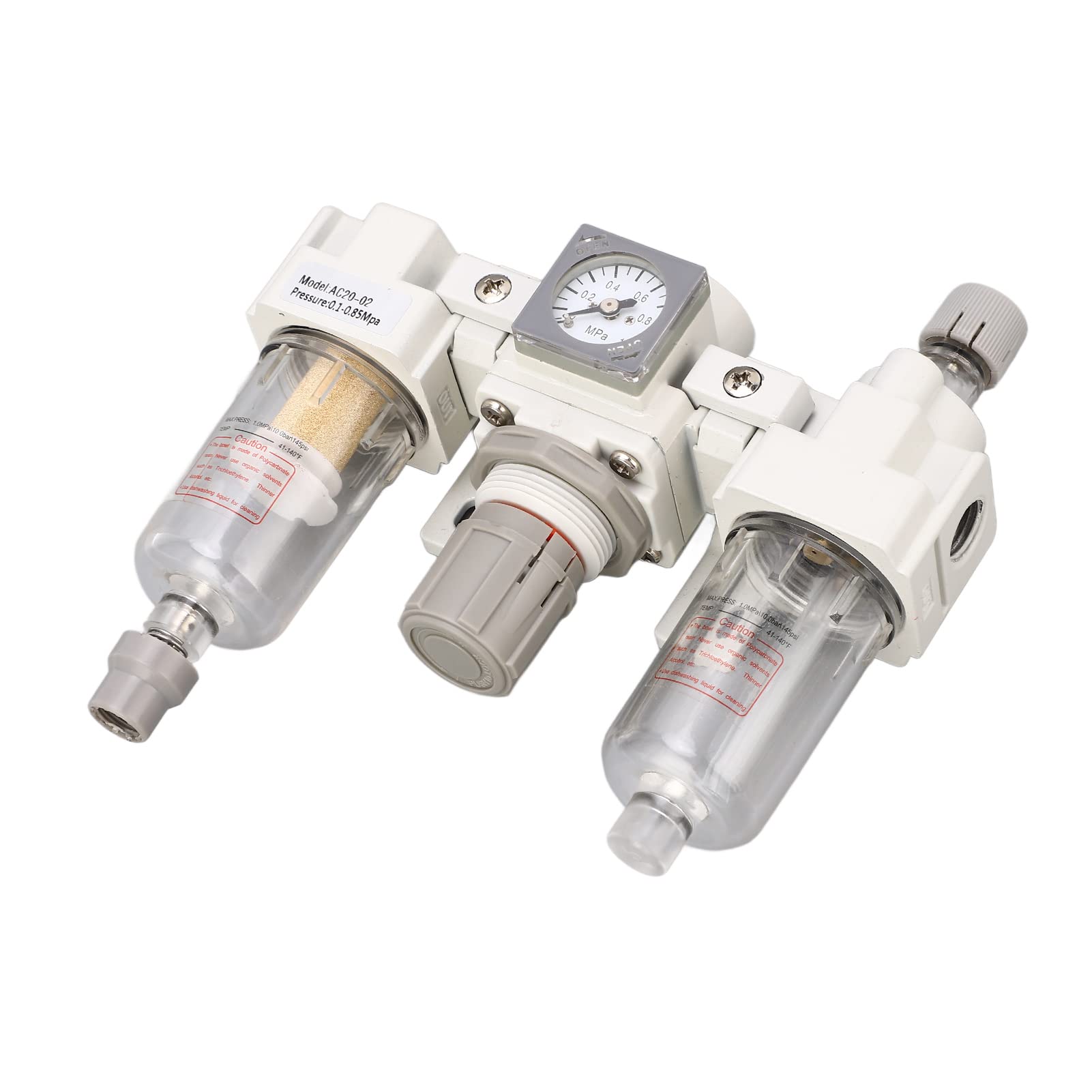 Separador de aceite para compresor con carcasa de aleación de aluminio, filtro de aire G1/4" para herramientas neumáticas, eliminación de humedad y aceite, drenaje automático,