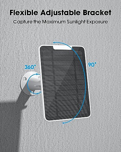 6W Solar Panel Charger Compatible with Google Nest Camera Outdoor & Indoor (Battery Version), Solar Power for Google Nest Cam, IP65 Weatherproof, w/Secure Wall Mount & Screwdriver, 13ft Cable, 2 Pack