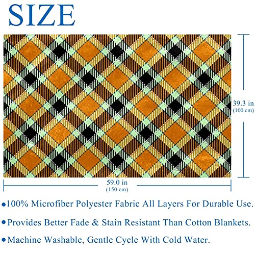 Plaid doux et chaud jaune imprimé graphique pour lit et canapé - 6