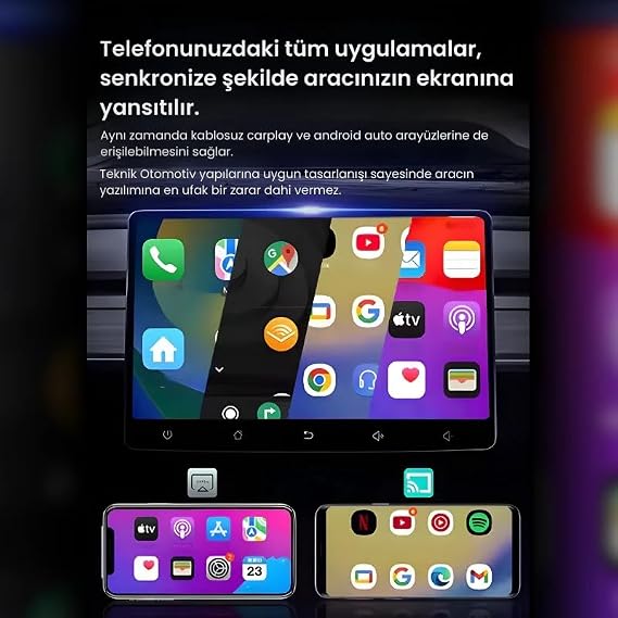 MayPal R4 4-in-1 Kablosuz Adaptör, CarPlay ve Android Auto için, AirPlay, MirrorLink, Tak ve Çalıştır