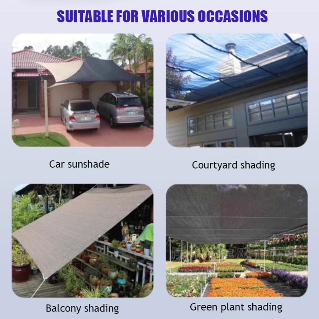 98% Shade Cloth Shade Net with Grommets, Sunblock Shade Cloth for Garden, Plant, Canopy，Patio, Greenhouse, Pergola,Black(Size:12x12m)