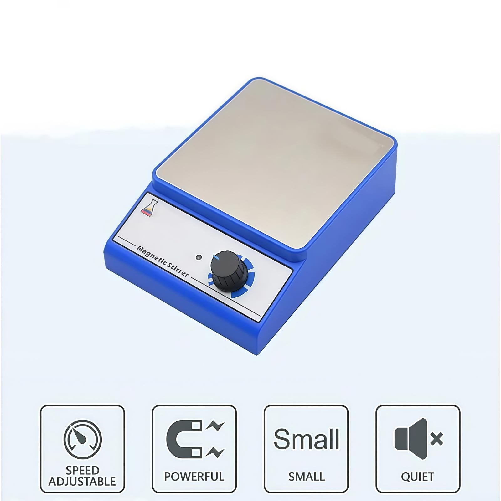 Agitador magnético, Mezclador magnético, Placa agitadora con Superficie de Trabajo de Acero Inoxidable, Placa agitadora magnética de 3000 RPM, para química, Laboratorio, Cultivo de levadura,