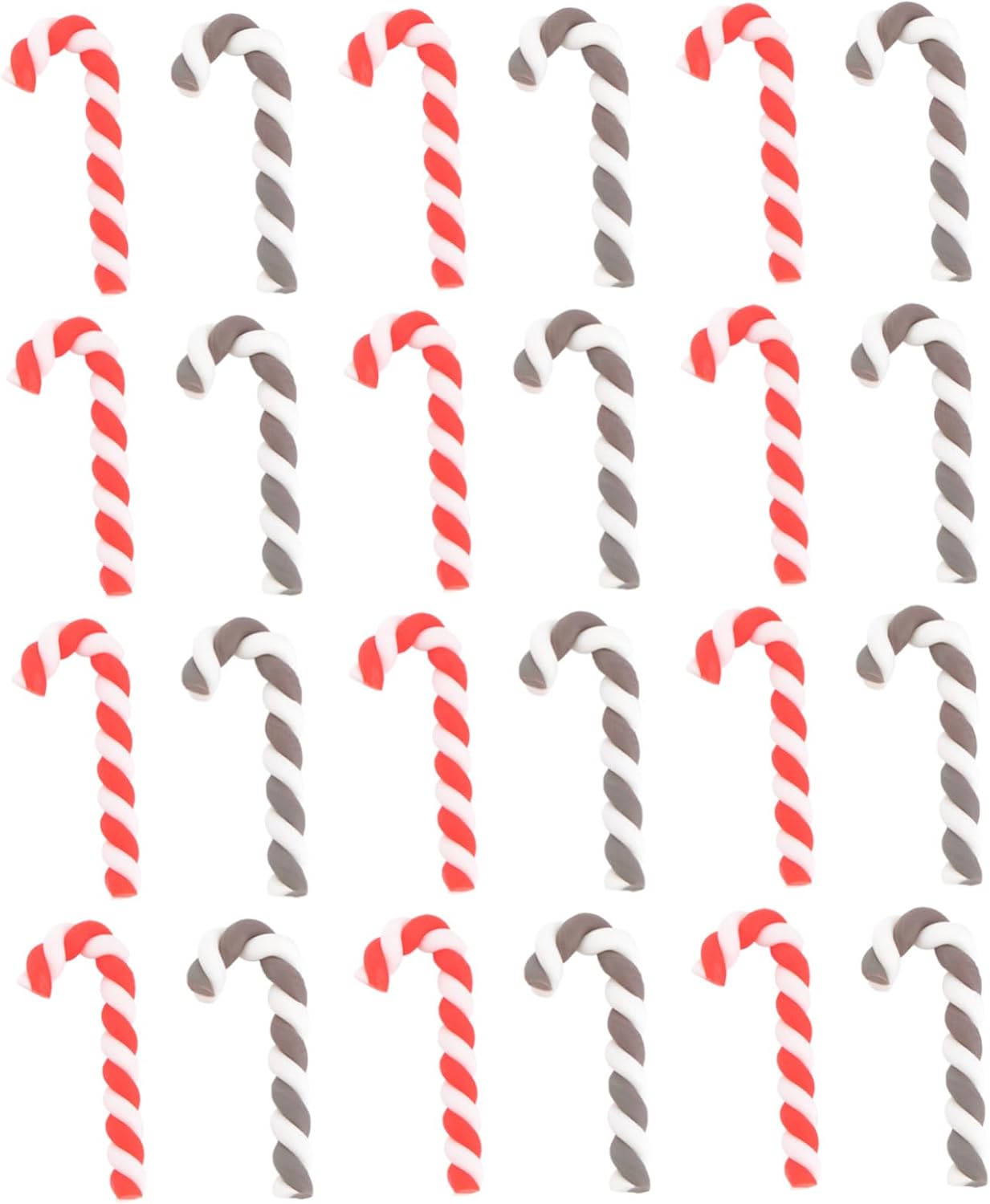 20pcs Polymer Clay Mini Cane DIY Accessory for Christmas Phone Decor
