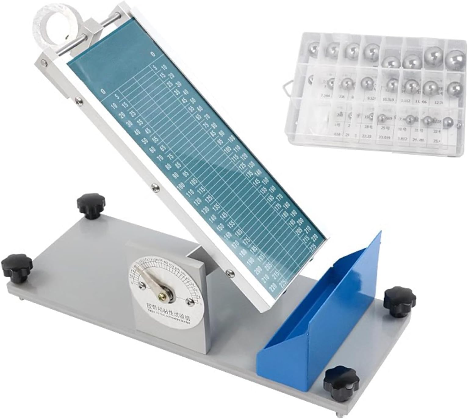 Tack Tester for Adhesive Tapes, Initial Adhesion Testing Machine with Steel Ball, Clear Scale, Adjustable Angle 0~60° for Stickers and Protective Films
