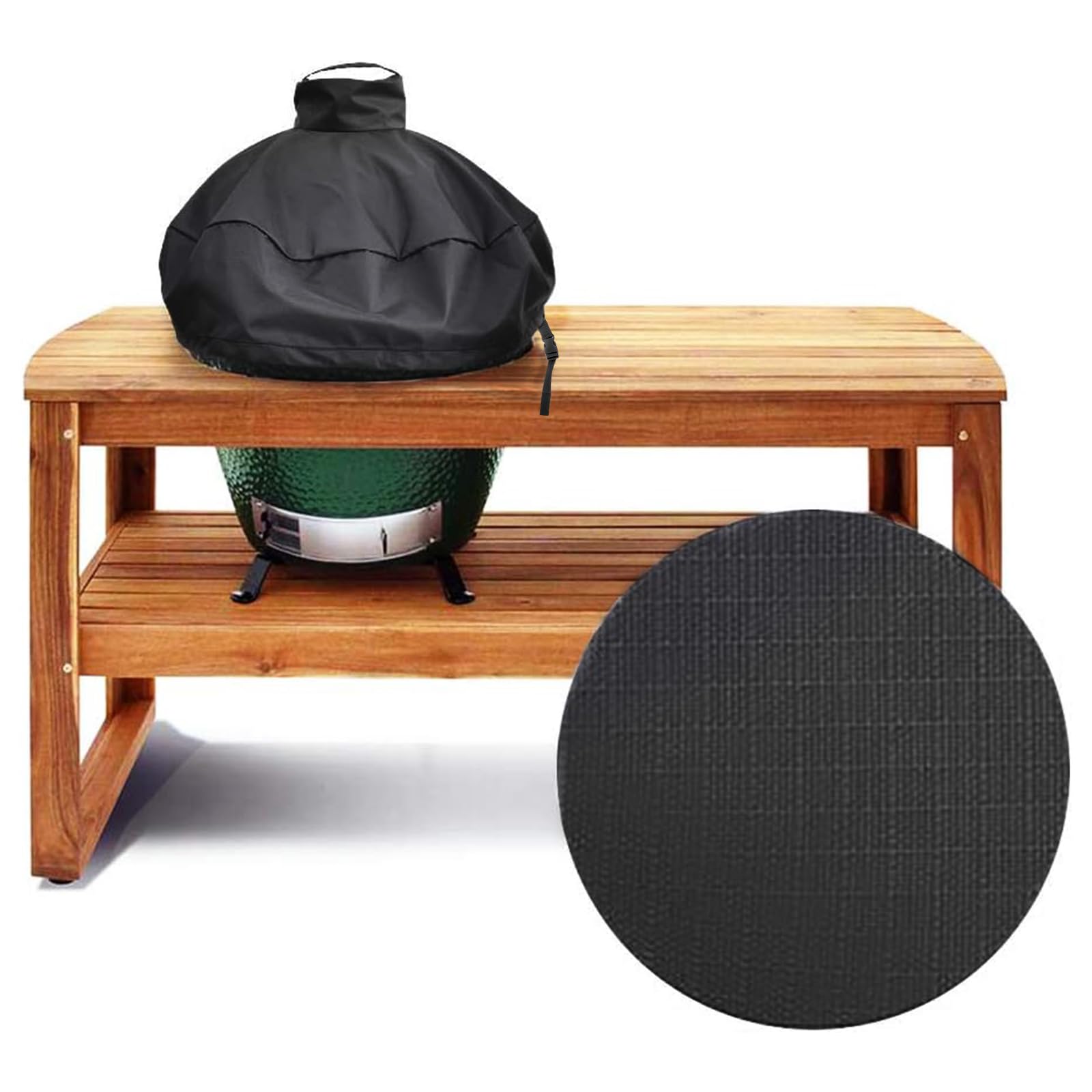 KAMsater - Cubierta para Parrilla Kamado Dome de 29 Pulgadas, Grande, Huevo Verde Kamado Joe Classic en Isla integrada, Accesorios L BGE Impermeable para Parrilla al Aire Libre