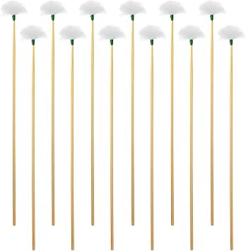 TXIN 12 Pieces Goose Feather Ear Pick, Bamboo Handle Ear Wax Remover, Ear Picker Cleaner, Ear Curette Cleaning Stick, Wood Earwax Removal Tool for Adult Men Women Ear Care Supplies