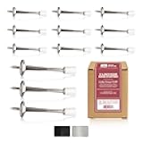 Jack N’Drill (3 ⅛) Rigid Door Stop (12 Pack) - Rustproof Satin Nickel Solid Door Stopper w/Durable Rubber Tips | Protects Walls & Doors from Damage | Great for Office & Home