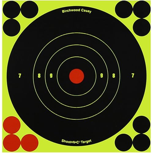 Birchwood Casey Bull's-Eye Reactive Targets - Highly Visible Instant Feedback Self-Adhesive Shooting Targets
