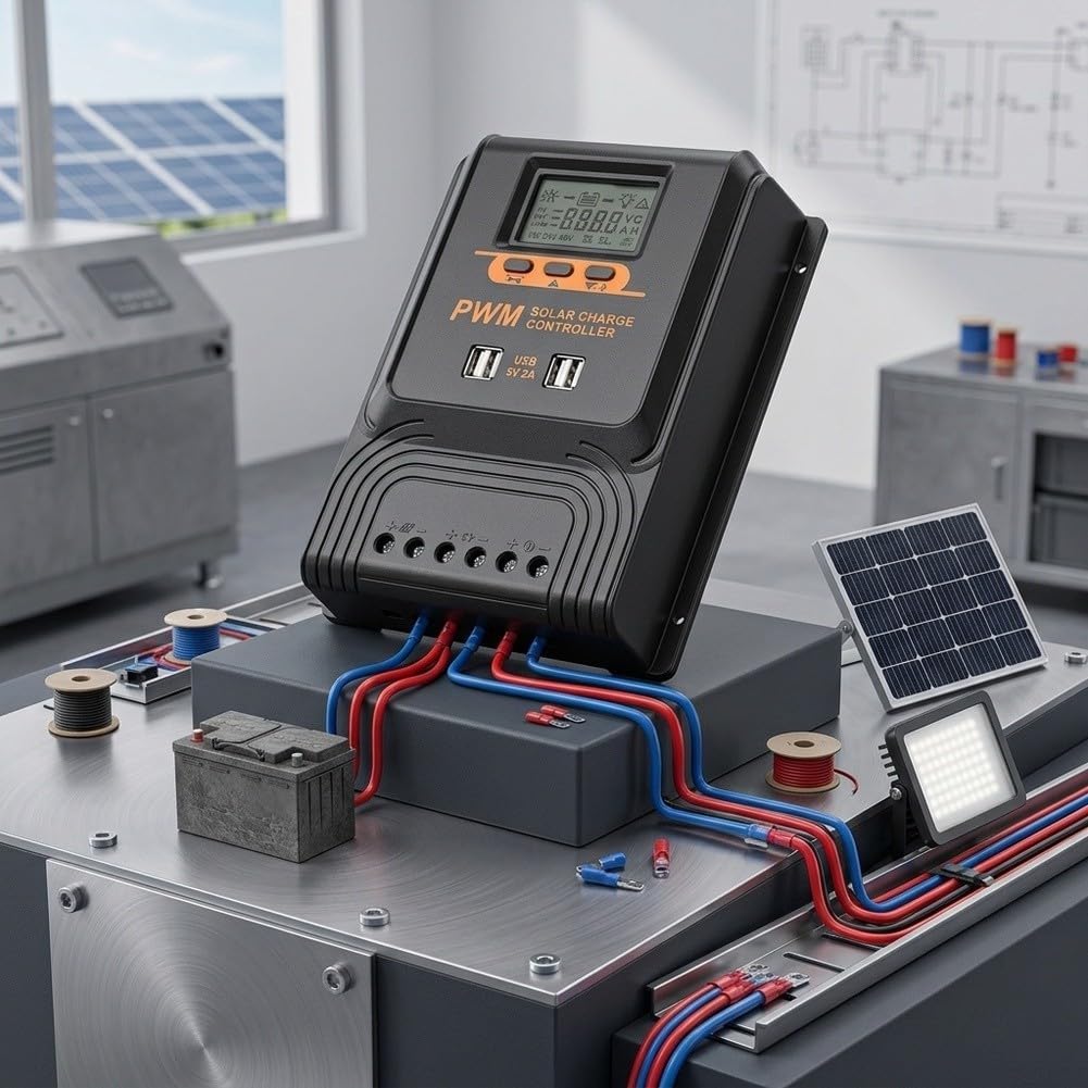 50 A pour régulateur de charge solaire PWM 12-48 V Détection automatique