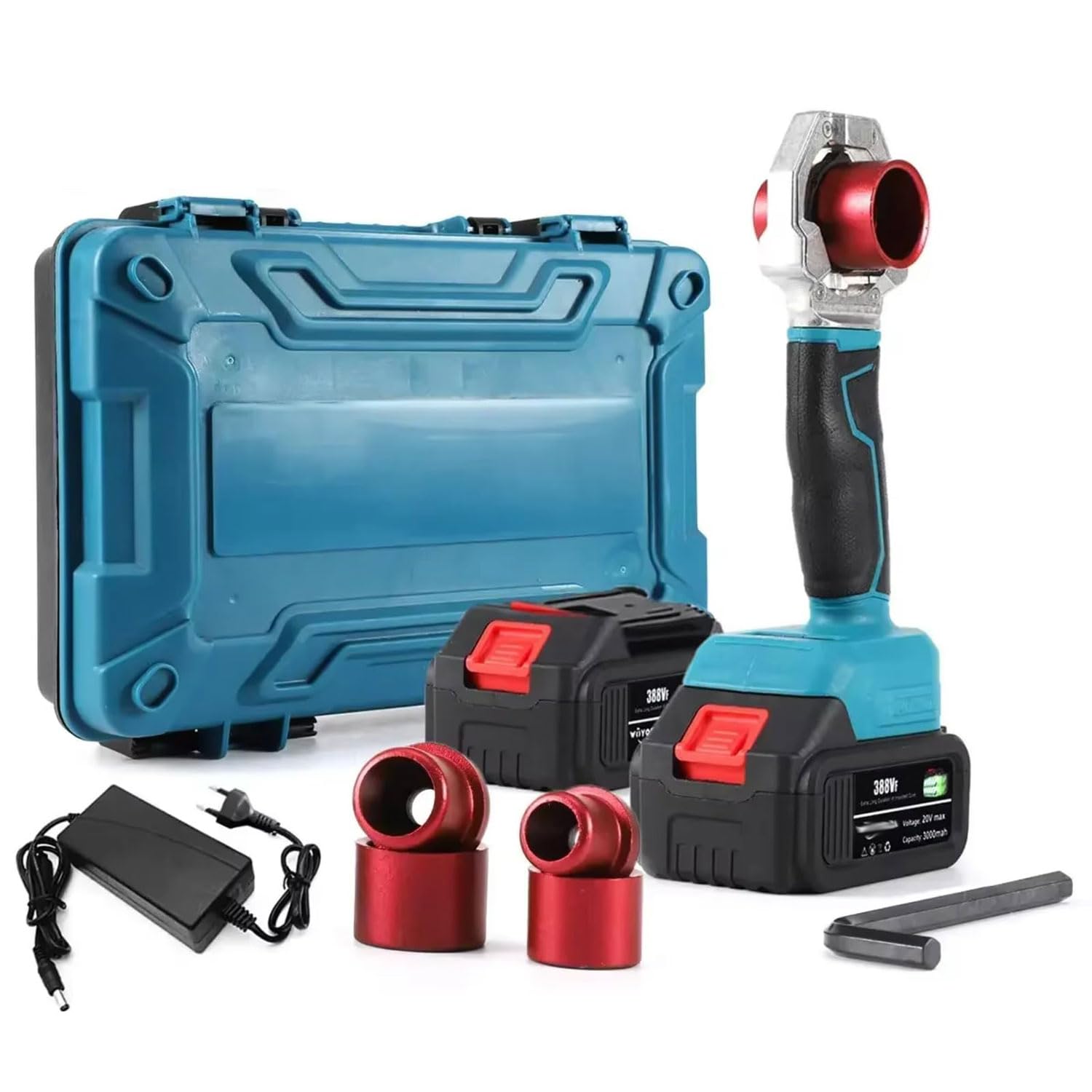 HLGKBYPPR Pipe Welding Machine with 6 Die Heads, 200-340℃ Cordless Handheld Socket Fusions Welder Kit for Welding (20-63mm), Rechargeable Plastic Water Pipe Welder for PPR PE HDPE Pipe