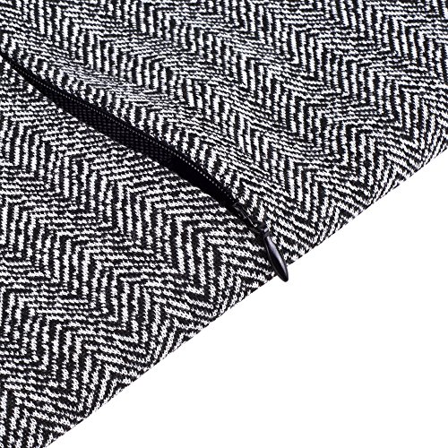 HOMEYEE Women's Retro Chic Colorblock Lapel Career Tunic Dress B238 (M, Gray)