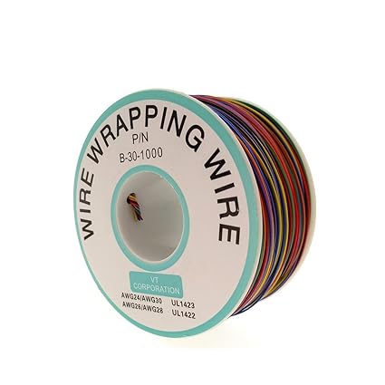 YXQ 8 Color Insulation Coated Wire Wrapping Tinned Copper Solid Cable Wire PCB Mount Test,305M
