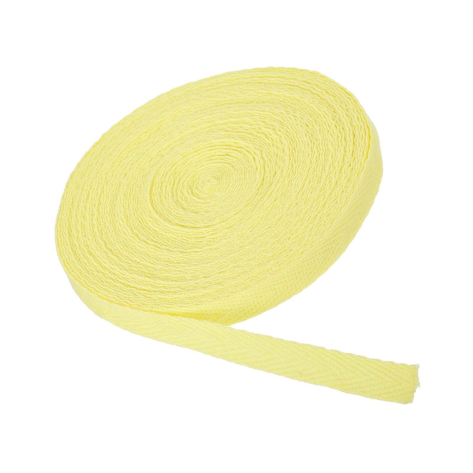 MACHSWON Cotton Twill Tape 3/8 Inch 10 Yards Cotton Ribbon Bias Binding Tape Herringbone Webbing Trim for Sewing Gift Wrapping Craft DIY Light Yellow