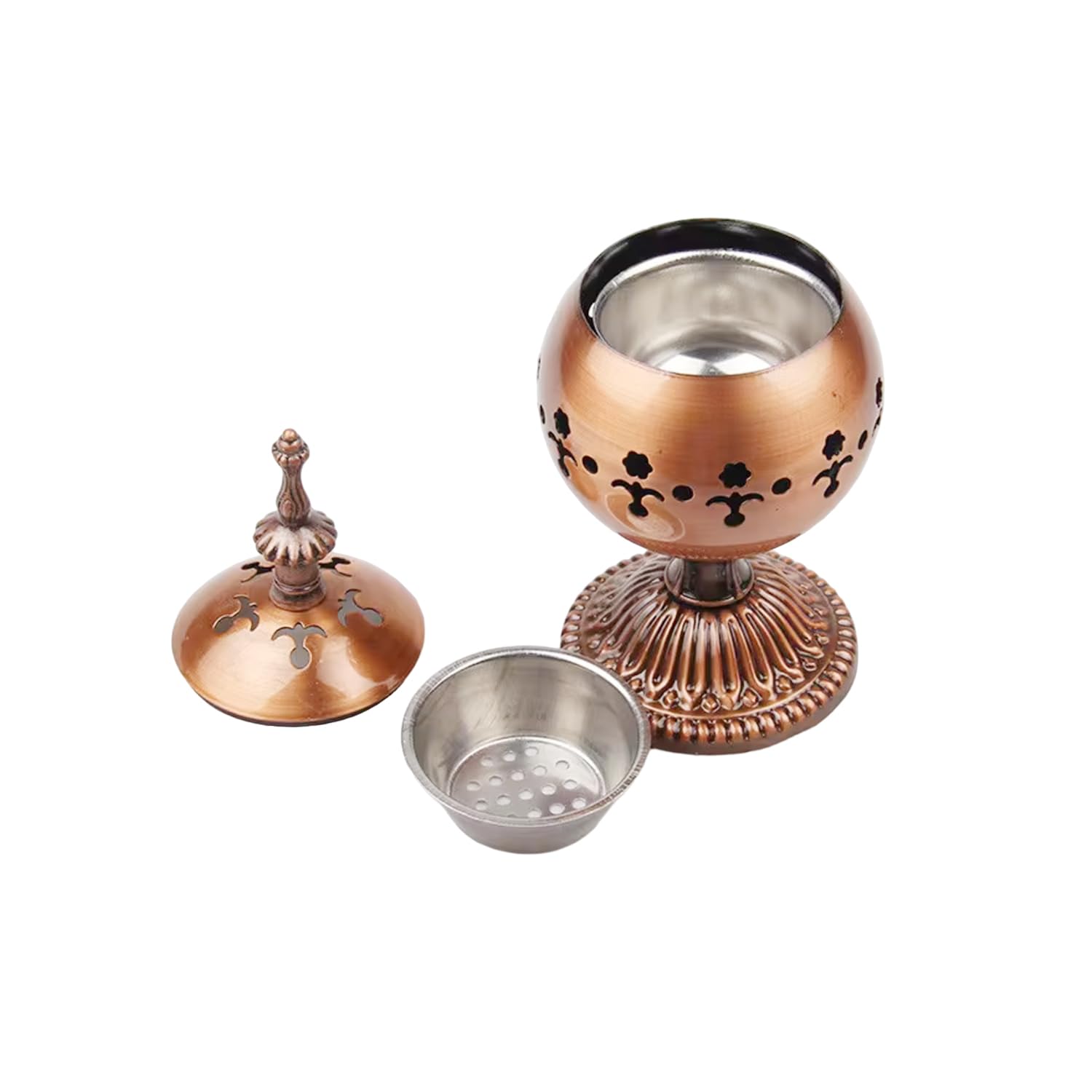 Bakhoor Electric Incense Burner Middle Eastern Style Tabletop Electric Censer Metal Incense Burner for Home Office Yoga Spa Aromatherapy Decor (Arabic Bakhoor Burner Set 1)