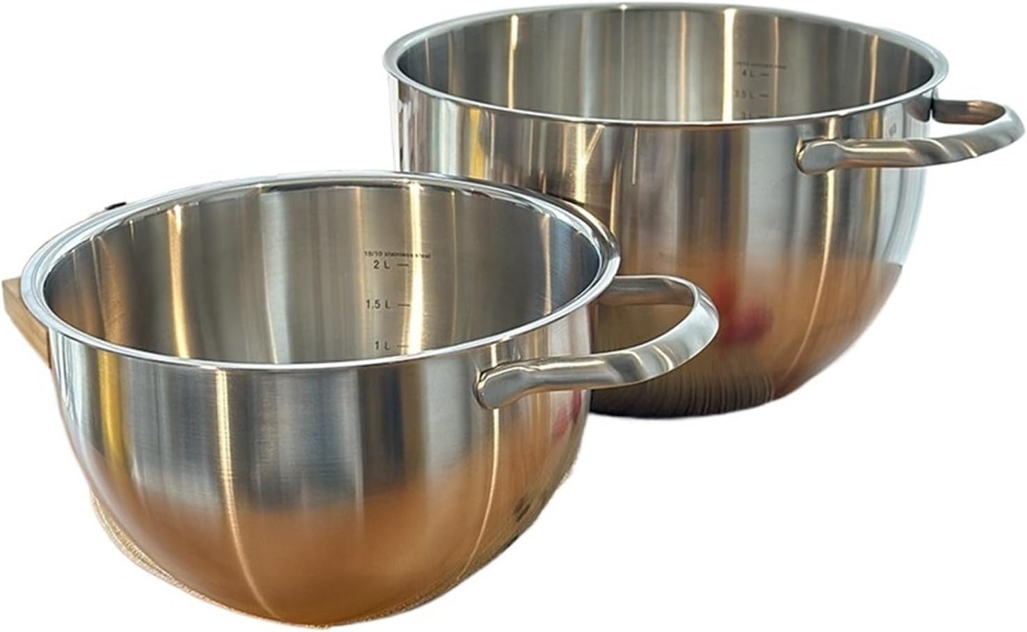 mixer bowl, Stainless Steel Salad Mixing Bowl,Large Capacity Baking Basin With Lid,Extended Handle Soup Pot For Kitchen,for baking & cooking(16cmB)